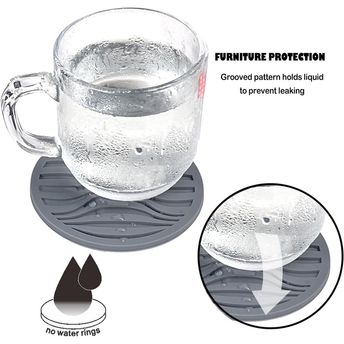 Силіконові підставки 6 шт сірі MMSGA