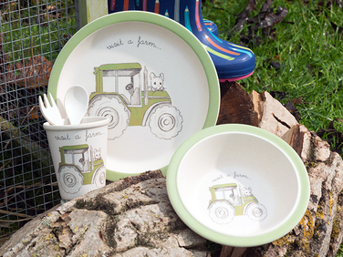 Набір дитячого посуду CreativeTops Traktor зелений, 5 пр.