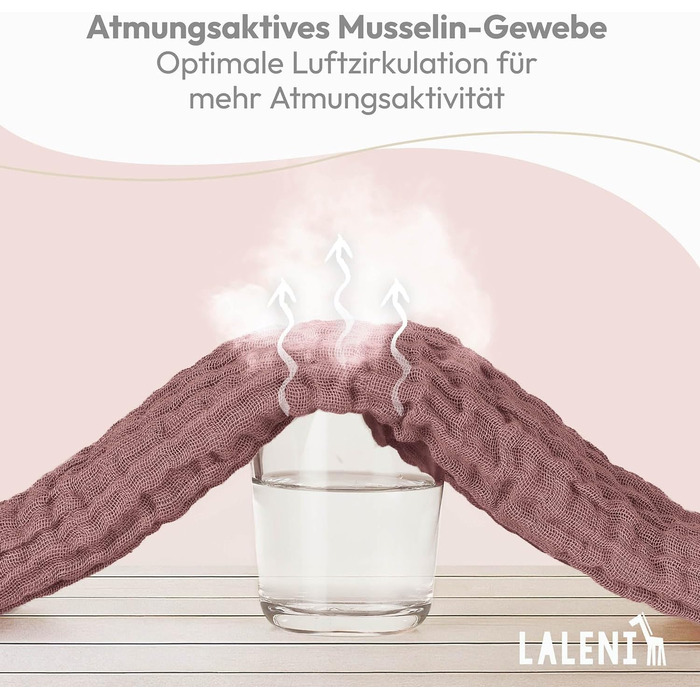 Серветки для відрижки в наборі з 10 шт. з чистої бавовни - Нетоксичні муслінові серветки 70x70 - Абсорбуючі муслінові серветки - Муслінова серветка як мусліновий підгузок, що можна прати - Бежевий (Ностальгія Троянда, 10 шт. )