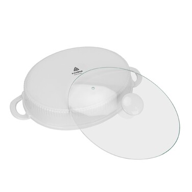 Овальная форма для запекания Fissman 28х22,5х6,5 см/1,6 л. со стеклянной крышкой фарфор (14158)