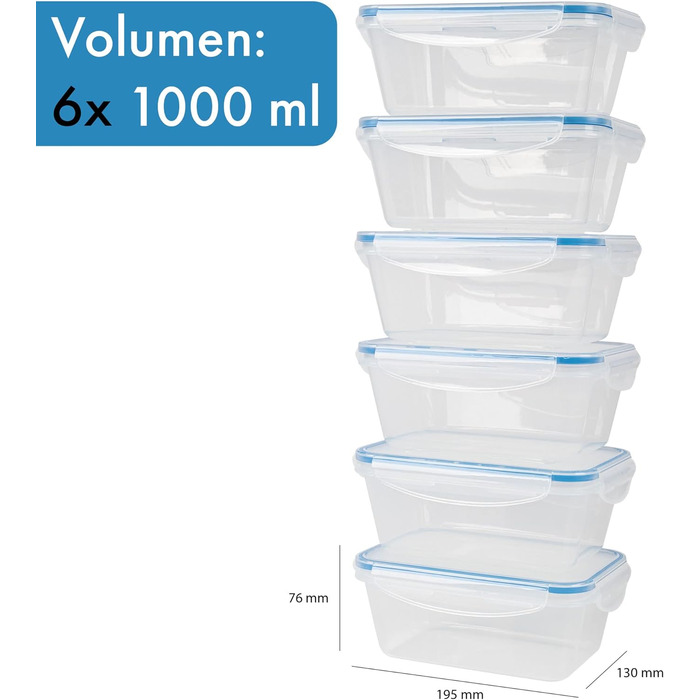 Набор пищевых прозрачных контейнеров, 6 предметов, Classbach