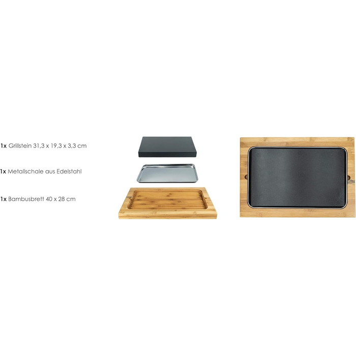 Дошка для стейку з вулканічного каменю 40 х 28 см BEEFSTONE