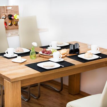 Набір із 6 сервірувальних килимків 45 x 30 см, чорний Relaxdays