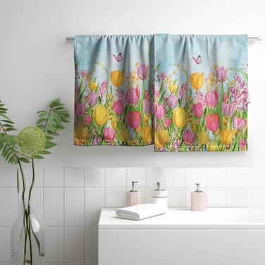 Різдвяні кухонні рушники Kwlegh, рушник для рук, різдвяна ялинка, цукерка-тростина, сніжинка, рушник для пальців, набір з 2 шт. , милий чоловічий банний рушник, високопоглинаючі рушники, 36 x (тюльпан і метелик)