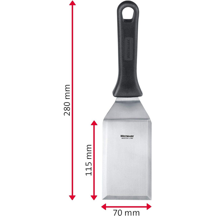 Профессиональных токаря/шпателя для гриля (угловые, жесткие) с перфорированным и закрытым лезвием, нержавеющая сталь/пластик, Master Line, черный/серебристый, 134422E6, 29 см (шлифованная кромка), 2 шт., 2