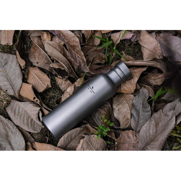 Титанова пляшка для води з титановою кришкою для кемпінгу 750 мл. Boundless Voyage