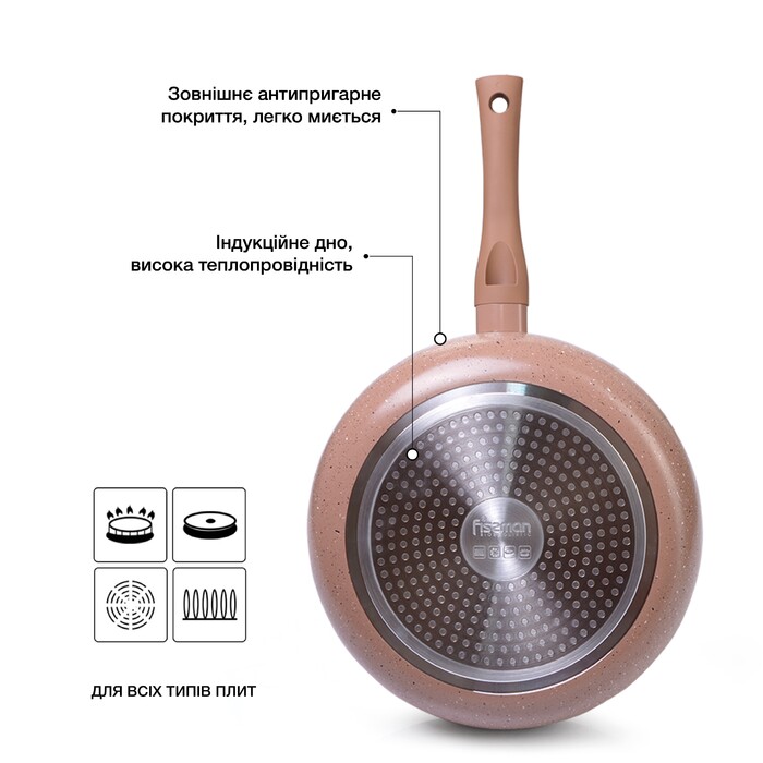 Глубокая сковорода Fissman LATTE 20 см (4958)