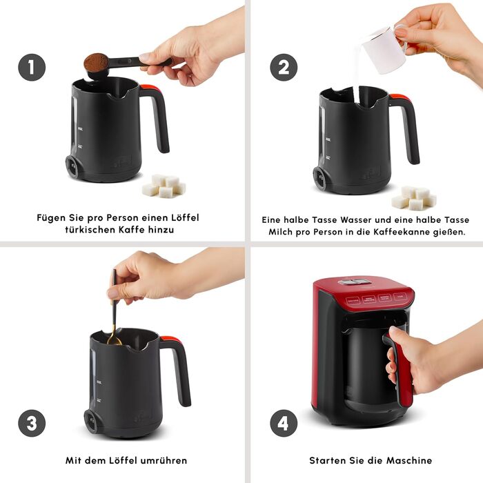 Кавоварка на 5 чашок, 535 Вт, червона Hatır Köz Karaca