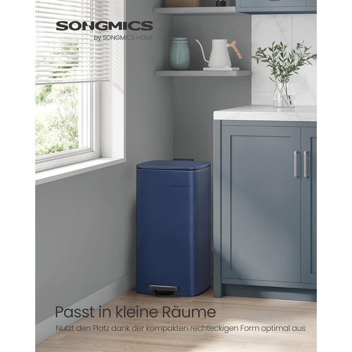 Сміттєвий бак 30 л північно-блакитний SONGMICS