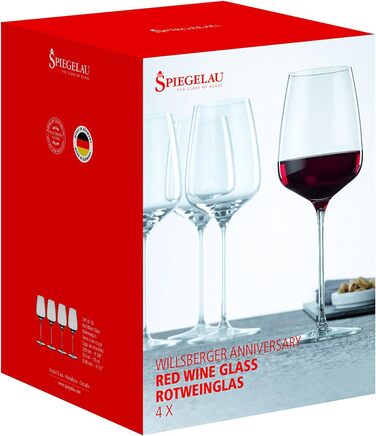 Набір для мартіні з 4 предметів, кришталевий келих, 260 мл, Willsberger Anniversary, 1416150 (келихи для червоного вина)