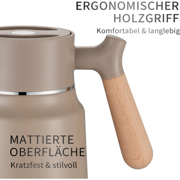 Термос-кавник 1,5 л нержавіюча сталь, хакі VETIN