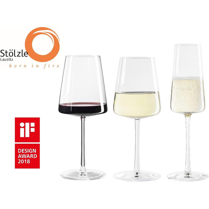 Свадебный набор бокалов для шампанского, красного и белого вина, 18 предметов, Power Stölzle Lausitz