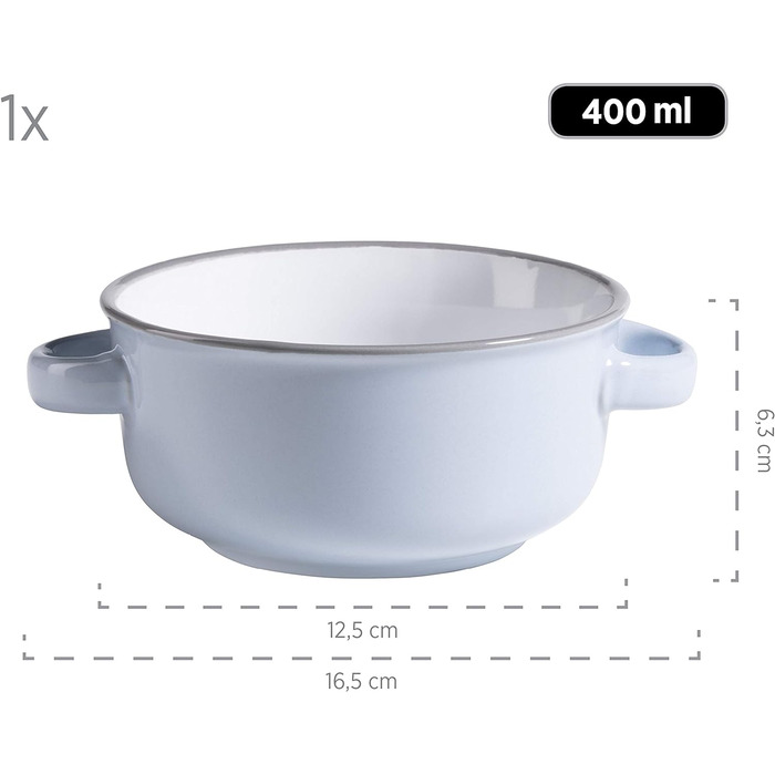 Набор красочных суповых мисок на 4 персоны из керамики под эмаль, суповые тарелки с ручкой в винтажном дизайне, керамогранит, бензиновый/темно-розовый/бежевый/темно-синий (голубой, светло-зеленый, розовый, серый)