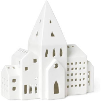 Свічник-будиночок для чайних свічок 21 см білий Lichthaus City Urbania Kähler