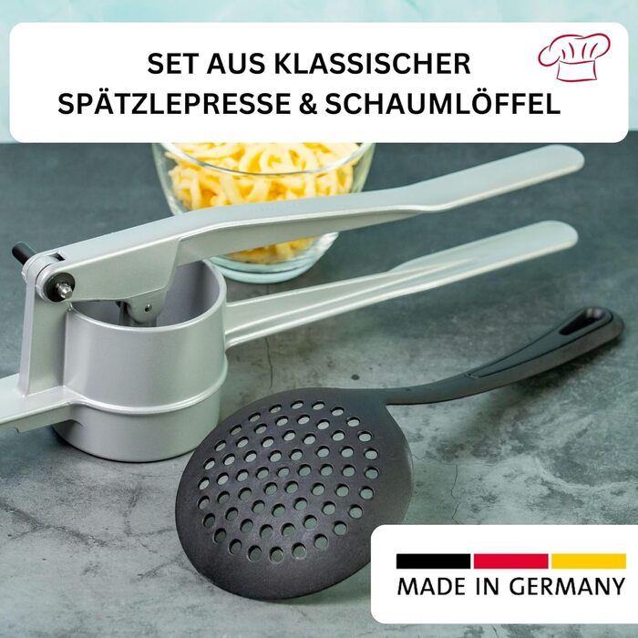 З круглою перфорацією, литий під тиском алюміній, довжина 41 см, Sptzlepress, 61102260 (сірий, з ковшем, одинарний)