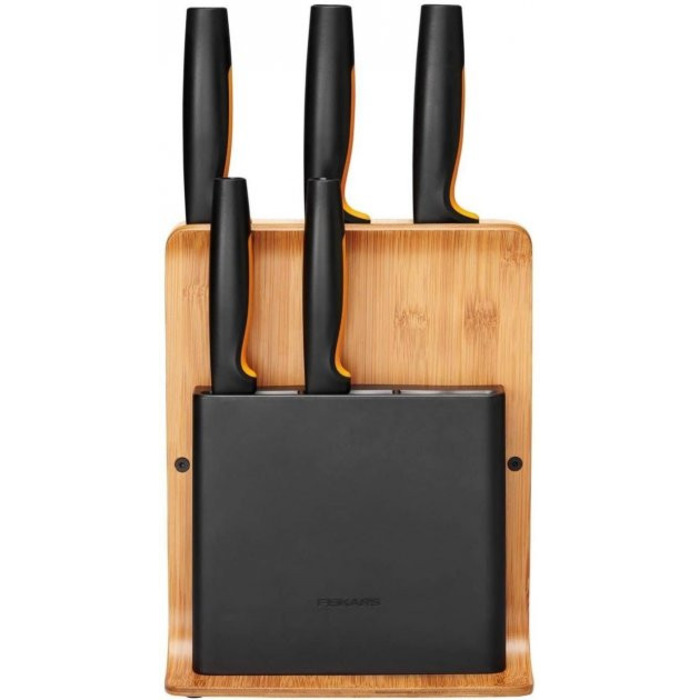 Набір ножів Fiskars Functional Form з бамбуковою підставкою 5 шт (1057552)