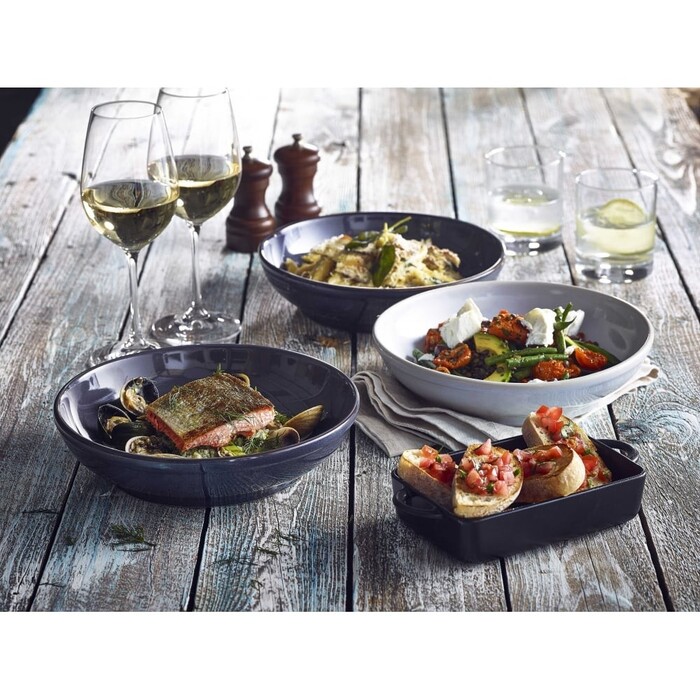 Тарілка глибока, 23 см, блакитна, Terra Stoneware Rustiс, GenWare