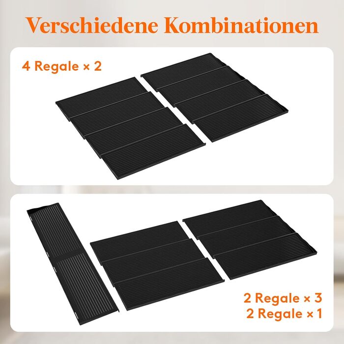 Органайзер для специй раздвижной пластиковый, 48,5 x 66 x 1,65 см, черный Lifewit