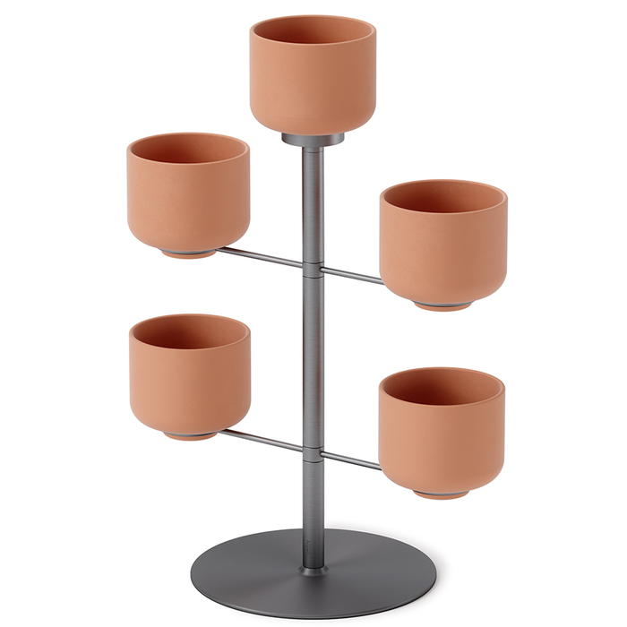 Підставка для квітів з 5 горщиками Terrapotta Titanium Umbra