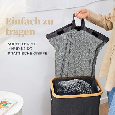 Кошик для білизни з кришкою Grey - Знімний мішок для білизни Збірник білизни вузький - Ящик для білизни Збирач кошика для білизни Сортувальник білизни - Скриня для білизни, кошики для білизни Кошик для білизни 100л 100л Сірий, 100L