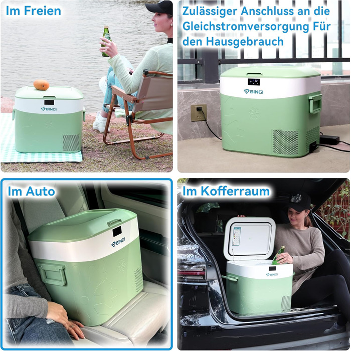 Компресорний автохолодильник 22 л зелений B BINGI