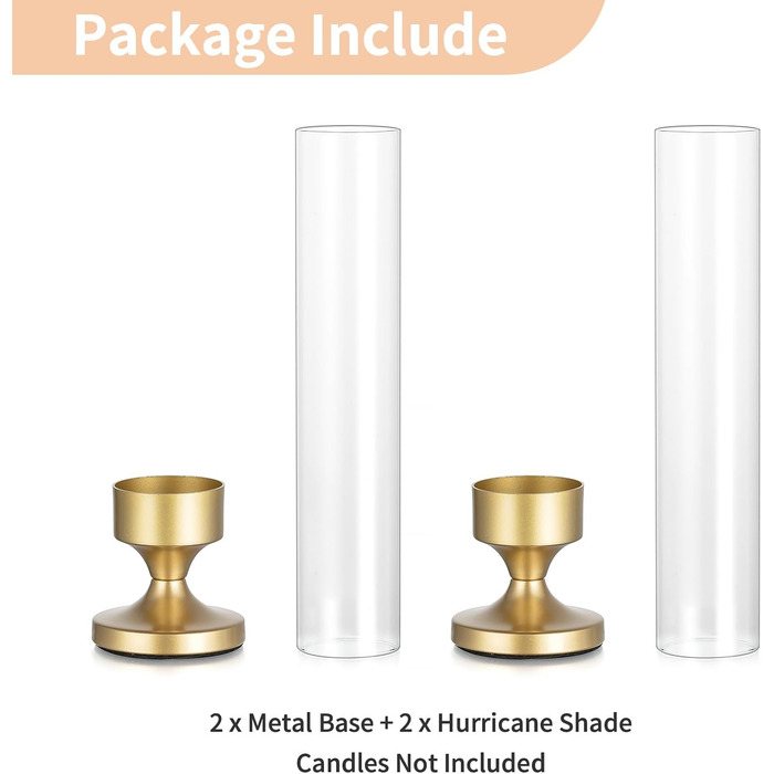 Скляний циліндричний свічник 2 шт. 31 см NUPTIO