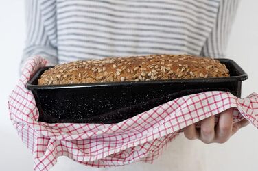 Професійна форма для випічки пекаря, форма для королівського торта, ємність 1,7 літра, висота 7,8 см, ширина 10 см, довжина 30 см, емаль, чорна, форма для випікання хліба, індукція, емальована форма для випічки, форма для випічки хліба, 0638-022