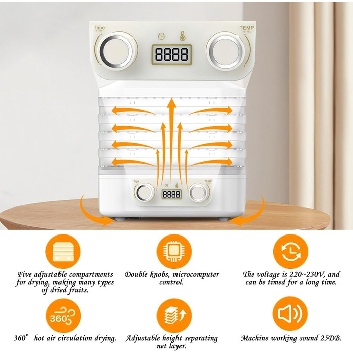 Дегидратор на 5 полок, белый Ranjima