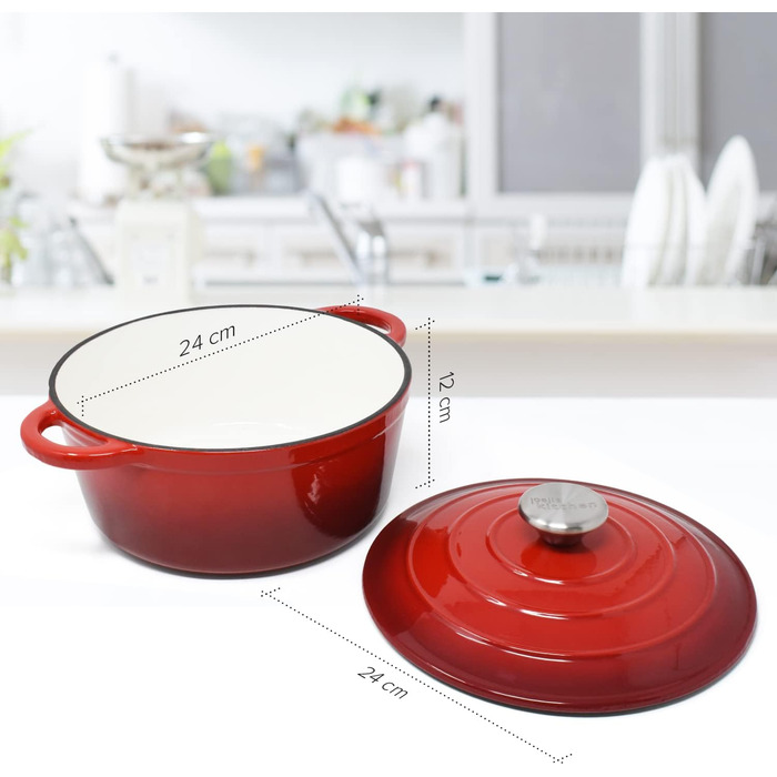 Чавунна  форма для запікання 28 см / 2,7 л червона joeji's Kitchen