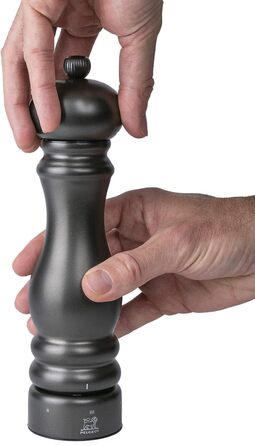 Паризький шеф-кухар u'Select 22 см перець - Виготовлений з нержавіючої сталі - 6 попередньо встановлених помелів - (сільовий млин, вуглецеві ферби)