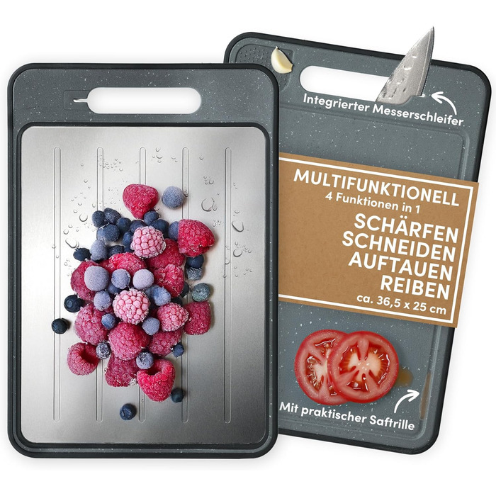 Дошка для розморожування та нарізання 36,5 x 25 см, сірий STONELINE