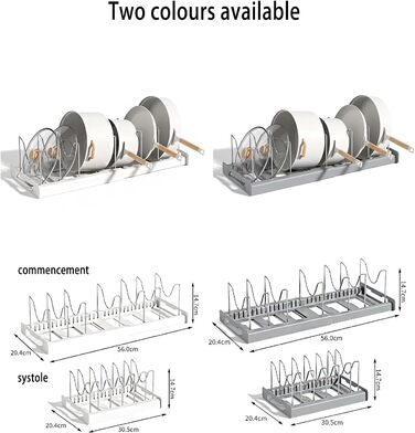 Підставка для посуду розсувна, 6 відділень, білий ZLXHDL
