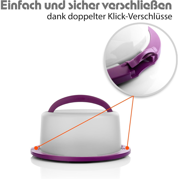 Контейнер для тортов переносной ‎38 x 33 x 15,5 см, фиолетовый BigDean