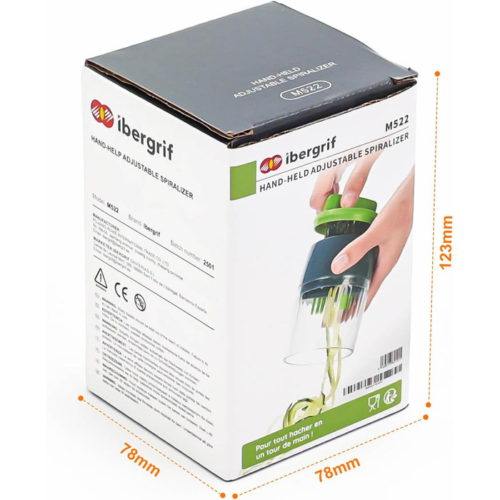 Спіральна овочерізка 4-в-1 M522 Ibergrif