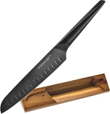 Дюймов Santoku Knife Кухонный нож Острый нож для мяса Профессионально выкованный из импортной высокоуглеродистой нержавеющей стали с красивым магнитным держателем для ножей - Метеорит Нож Santoku Meteorite Style, 7