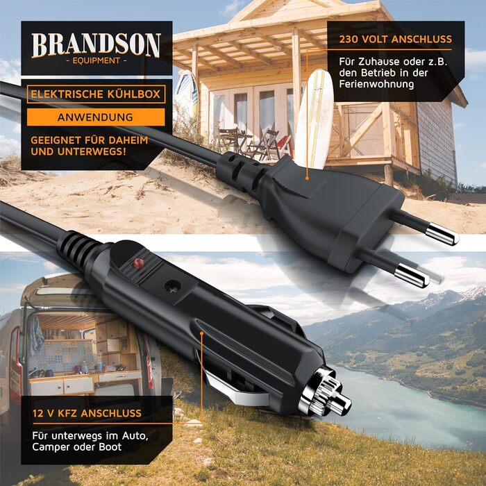 Електричний холодильник-бокс 10 л - напруга мережі 230 В та напруга автомобіля 12 В - охолоджує та нагріває - нагрівання макс. 65C - охолодження приблизно на 20C нижче температури навколишнього середовища - Холодно-сірий (тип 2)