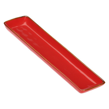 Блюдо сервірувальне прямокутне Rose&Tulpani Milano CONCERTO CORALLO, керамограніт, корал, 32 х 8 см