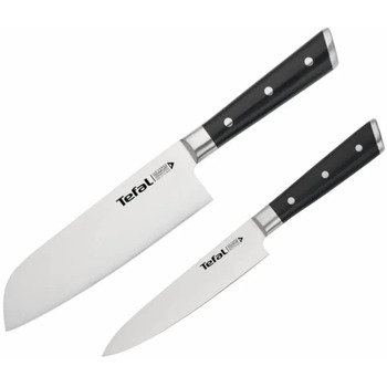 Набір ножів Tefal Ice Force, 2шт, нержавіюча сталь, пластик, чорний