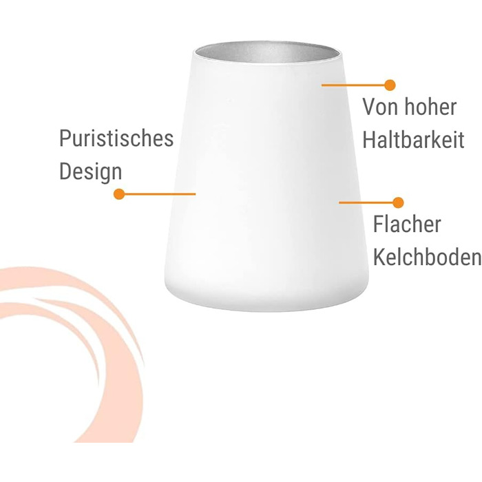 Набір склянок 380 мл, 6 предметів, білий/сріблястий Power Stölzle Lausitz