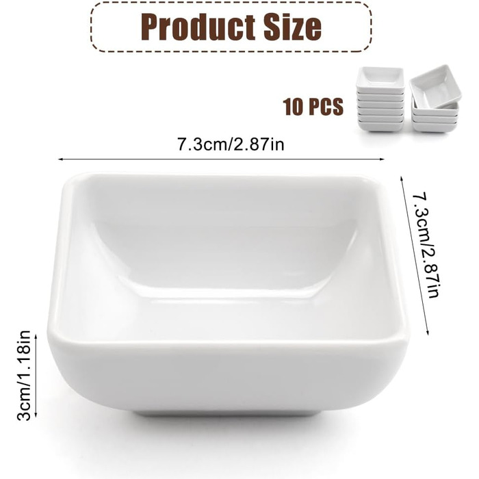 Набір із 10 соусниць білі TESSTSY