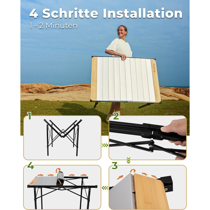 Складаний кемпінговий стіл 136 х 70 см KingCamp