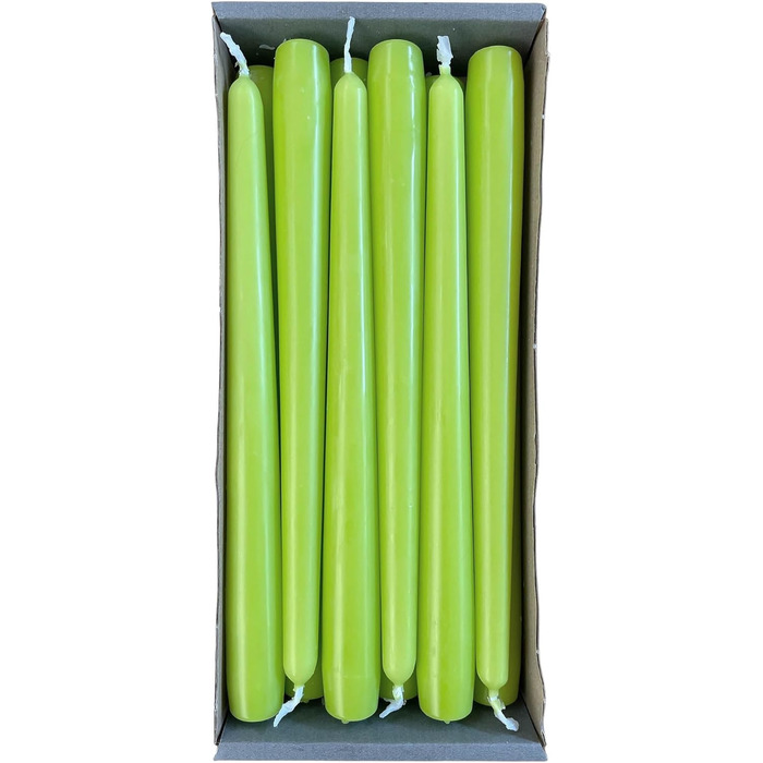 Набір з 12 конічних свічок 2,3 x 25 см, лайм Nordring