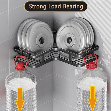 Набір з 2 кутових полиць для душу, чорний ZVZM