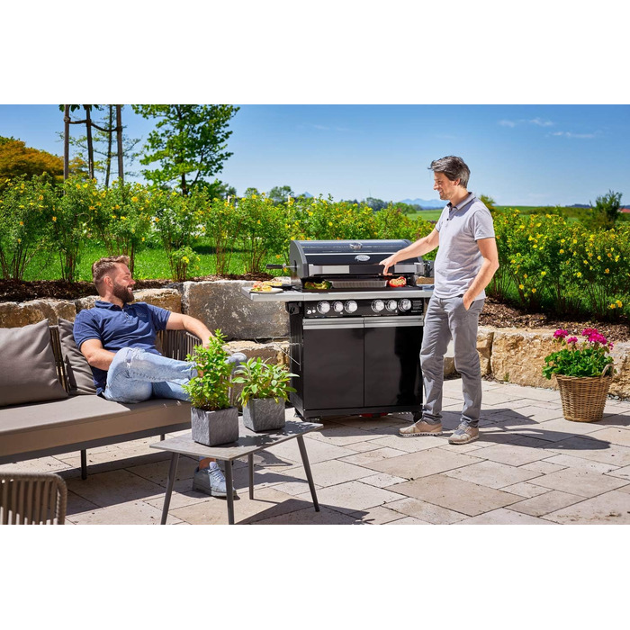 Високоякісна чавунна решітка для м&39яса та дрібних страв на грилі, брендування решітки, тарілку можна використовувати з обох боків, 45 x 24 см, для всіх моделей VIDERO з 2021 модельного року (MAGNUM G4)