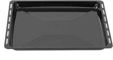 См, набір форм для випікання та решіток, глибока емальована сковорідка 3 см і хромована решітка для духовки та плити, стійка до подряпин і нержавіючої сталі, чорна (емаль 455 x 30 мм), 45,5 x 36