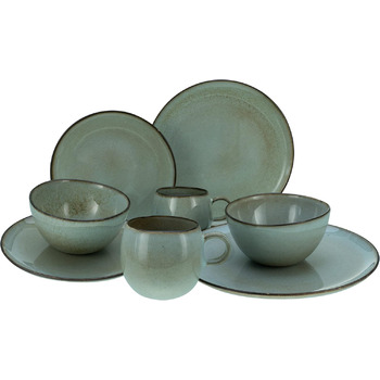 Набір посуду на 2 персони, 8 предметів, сіро-зелений Stone Creatable