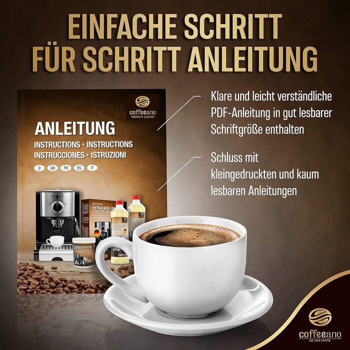 Таблеток для чищення повністю автоматичних кавоварок Jura, Siemens, серії EQ, Delonghi, Krups, Bosch, Miele, Melitta, WMF - таблетки для чищення Coffeeano для всіх типів і марок кавоварок, 250 таблеток (1 упаковка) (ECO, 80 таблеток (1 упаковка)), 250