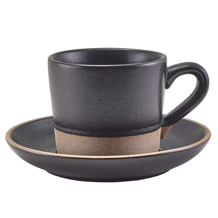 Блюдце 16 см, черное, Kava Black Stoneware, GenWare