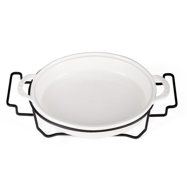 Марміт овальний Fissman 31x25,5x6,5 см / 2,1 л фарфор (14160)