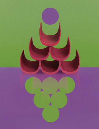 Подставка модульная для винных бутылок 34,5х30х15,5 см красная Noe Alessi